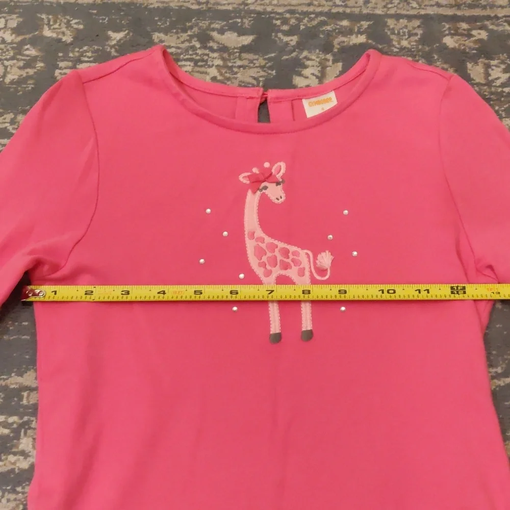 Gymboree Vibrant Pink Cotton Dress Long Sleeve Sz 8